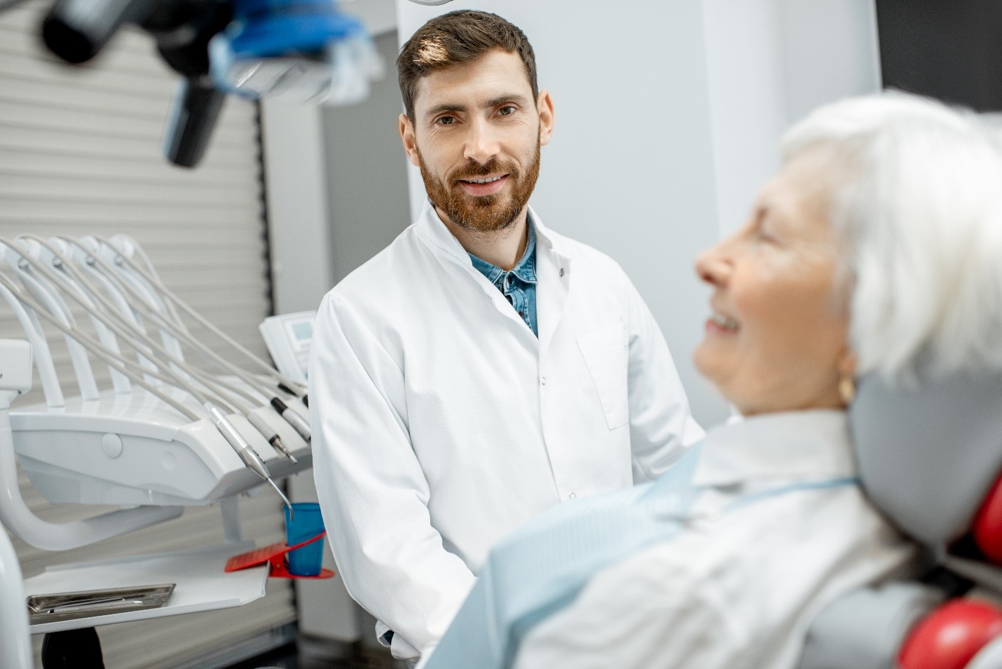 woman maintaining her dental health in Grand Prairie